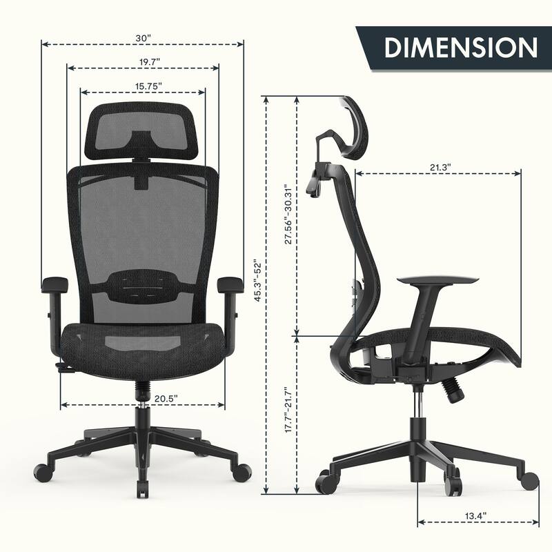 FlexiSpot Ergonomic Office Desk Chair 360° Swivel Height Adjustable Mesh Chair Adjustable Headrest, Lumbar Support, Armrest