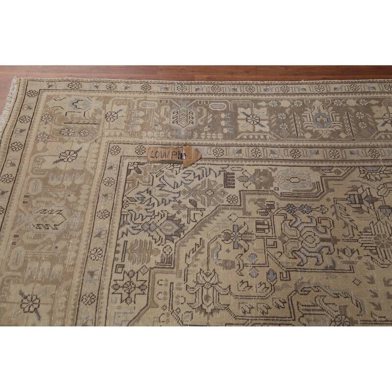 Geometric Tabriz Persian Vintage Area Rug Hand-Knotted Wool Carpet - 8'2"x 11'6"