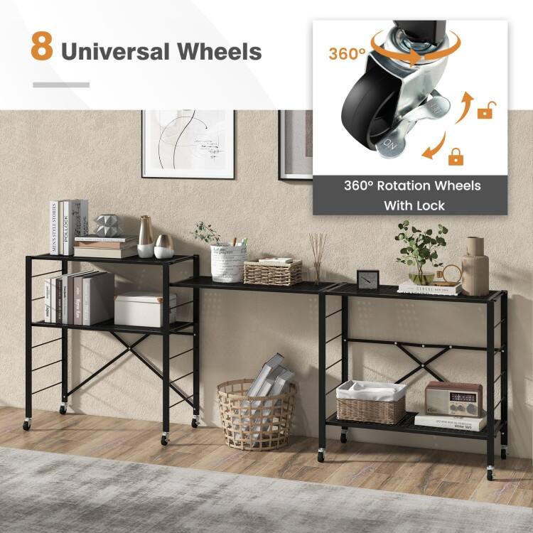 5-Tier Adjustable Shelves with Wheels for Garage Kitchen Balcony - 30" x 13.5" x 60"