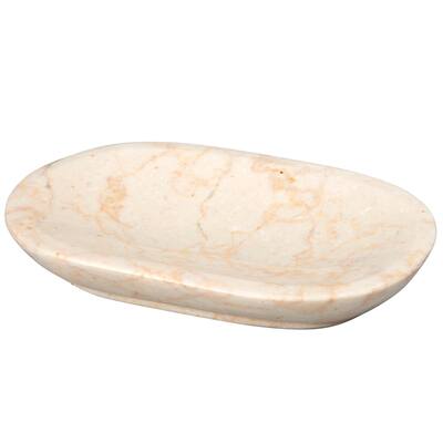 Creative Home Double Rings Collection Champagne Marble Soap Dish, Soap Tray, Soap Holder - Beige
