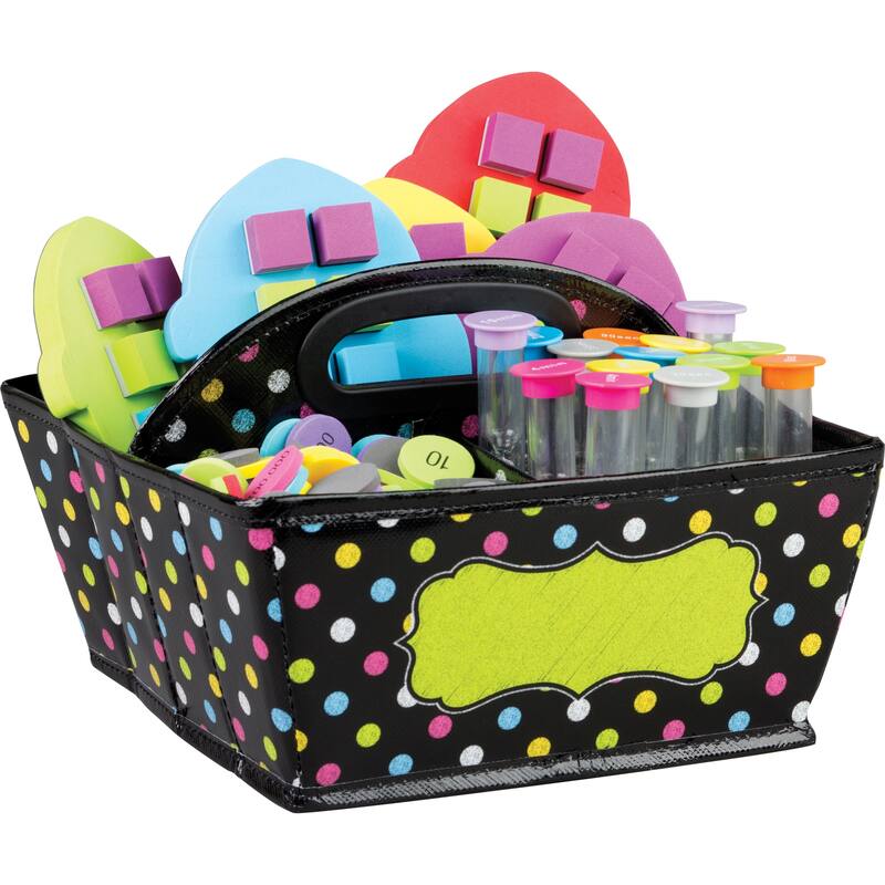 Teacher Created Resources Chalkboard Brights Storage Caddy, 9" x 9" x 6", Pack of 2