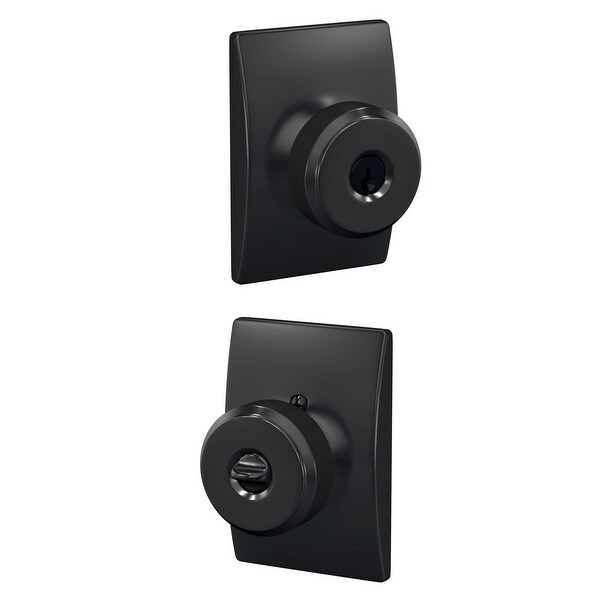 Schlage F51A-BWE-CEN Custom Bowery Single Cylinder Keyed Entry Door Knob Set with Decorative Century Trim