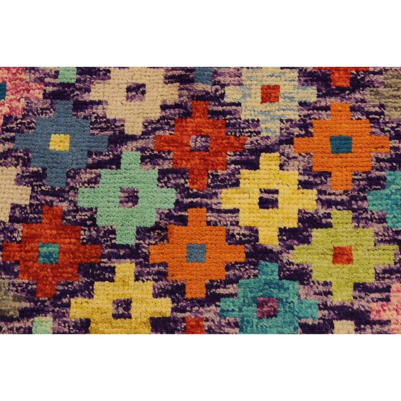 Shabby Chic Balochi Alexander Purple/Rust Hand Knotted Wool Rug - 3'3'' x 5'0''