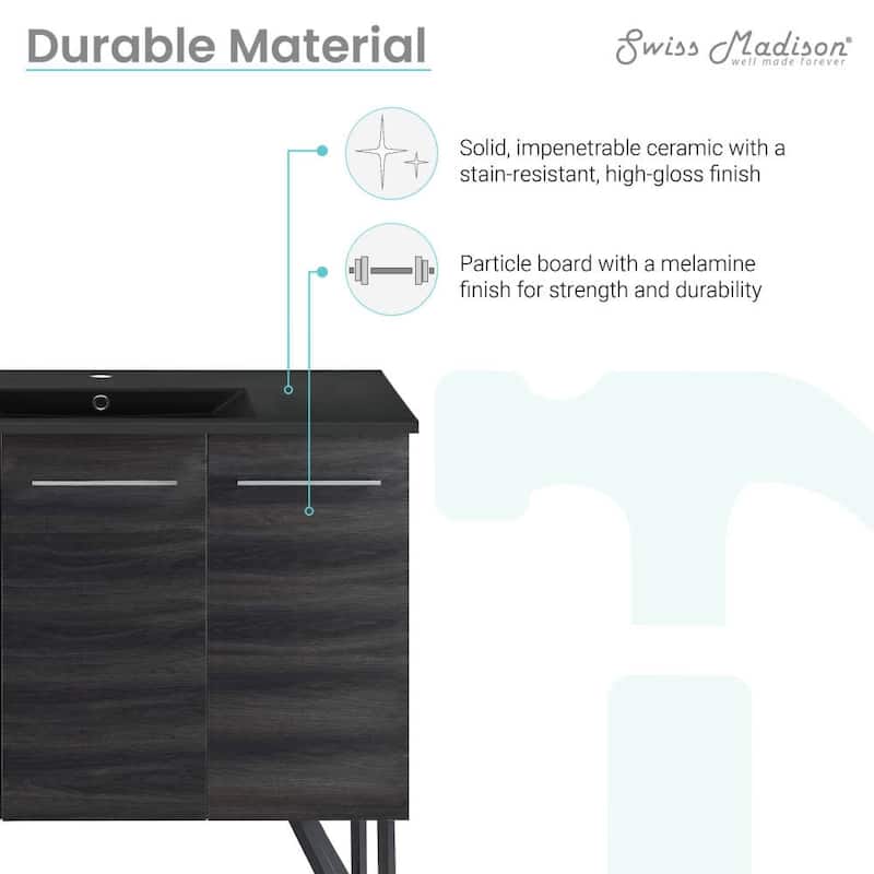 Swiss Madison SM-BV223MB Annecy 36" Free Standing Single Basin Vanity