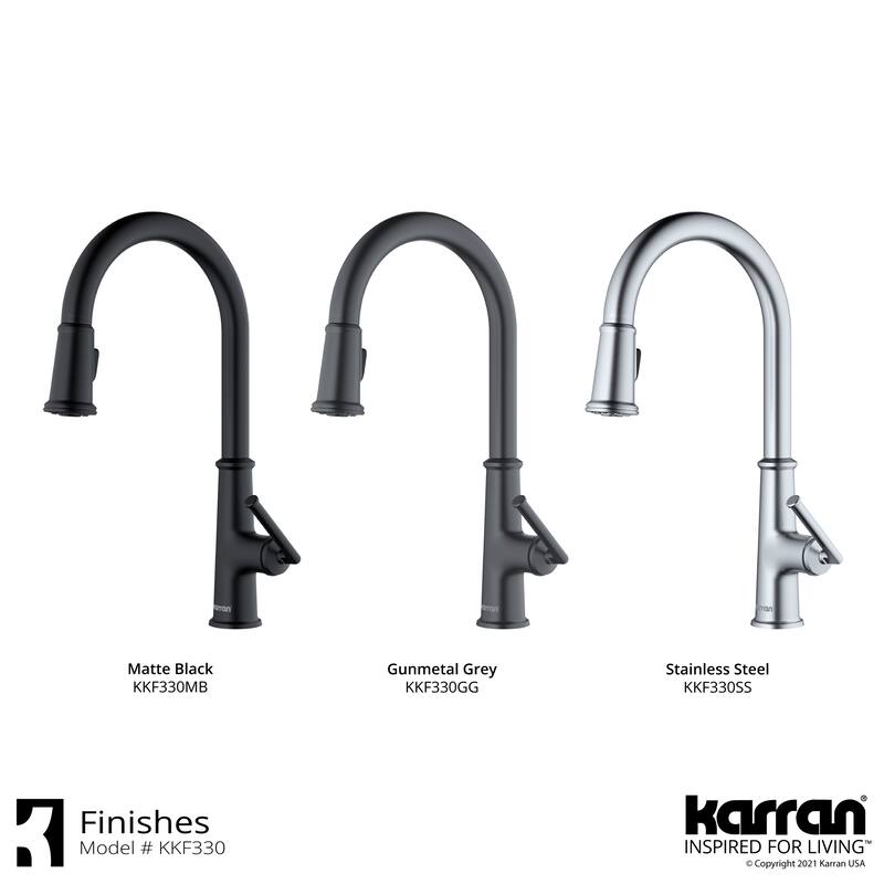 Karran Elwood One-Handle Pull Down Dual Function Sprayer Kitchen Faucet