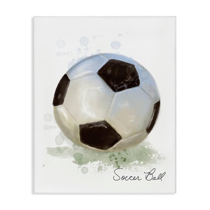 Stupell Soft Pastel Soccer Ball Canvas Wall Art Design By Matthew Piotrowicz - 16 x 20