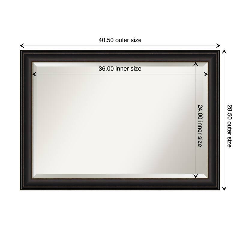 Beveled Wall Mirror - Trio Oil Rubbed Bronze Frame - 40.5 x 28.5-inch - Trio Oil Rubbed Bronze