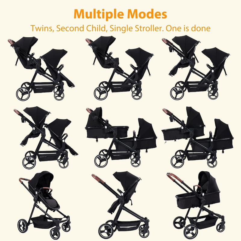 Double Stroller Track Tandem Stroller for Infant and Toddler