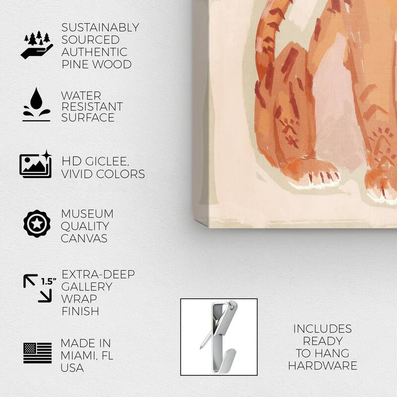 Wynwood Studio Canvas Animals Third Eye Tiger Orange and Modern & Contemporary Wall Art Canvas Print