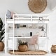 preview thumbnail 2 of 34, Multifunctionl Full Size Loft Bed with Desk, Cabinets, Drawers and Bedside Tray, Charging Station, Sturdy Wood Frame, White