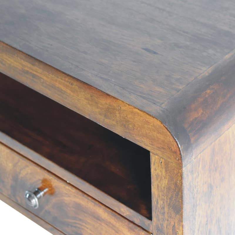 HomeRoots 18" Chestnut Solid Wood One Drawer Floating Nightstand