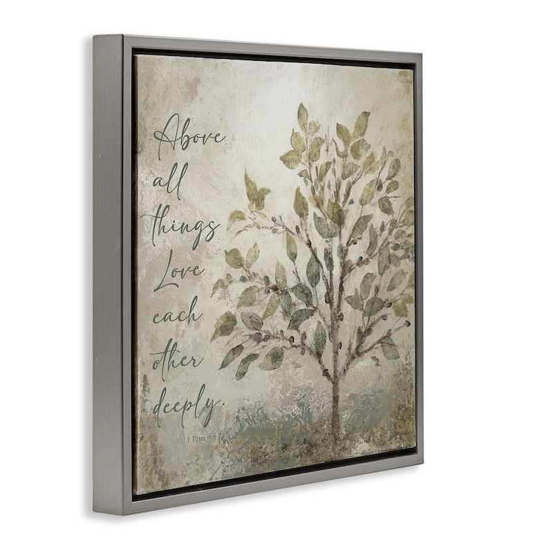 Stupell Rustic Love Each Other Deeply Framed Floater Canvas Wall Art Design By John Spaeth