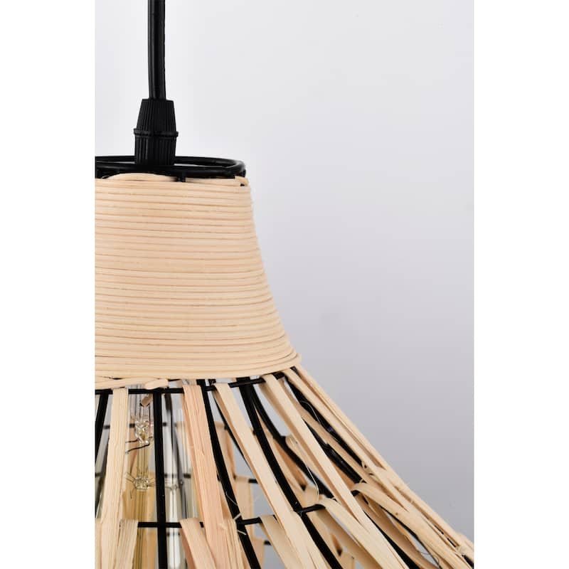 Zilpah 12 Inch Farmhouse Rattan Pendant 1-Light