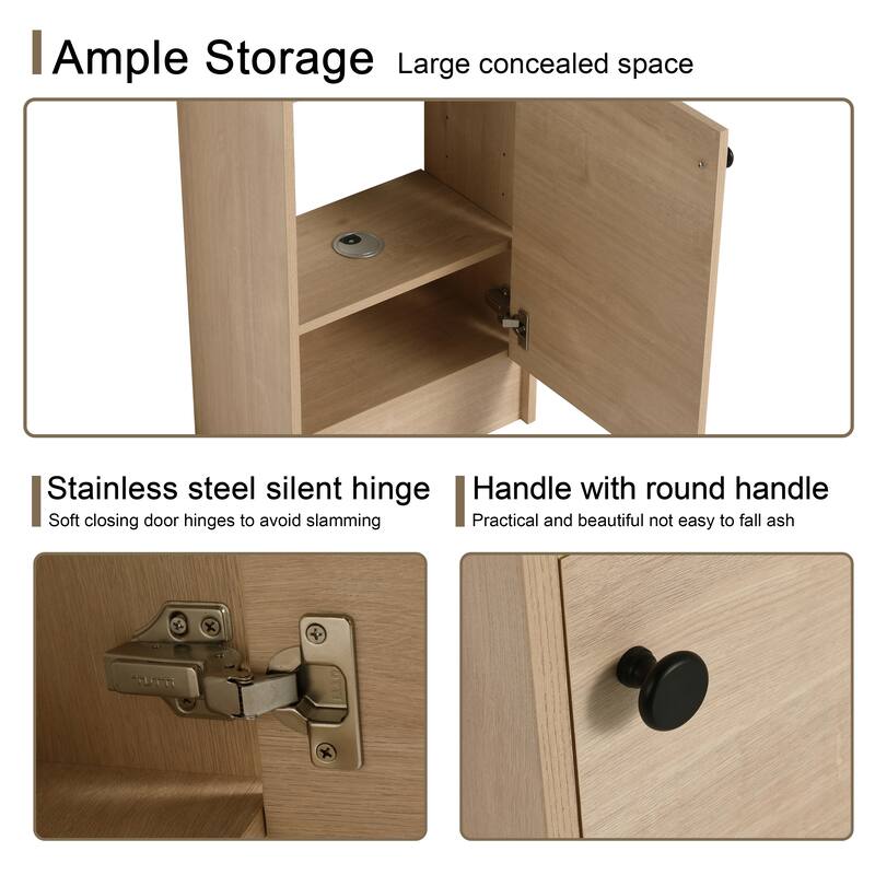 Malwee 18" FreeStanding Bathroom Vanity, Floor Stand Bathroom Vanity with Ceramic Sink,Soft Close Door and Adjustable shelf