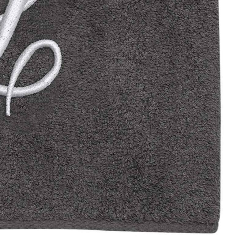 Avanti Linens Granite/Silver Script Monogram Bath Towel Letter L - Bath Towel