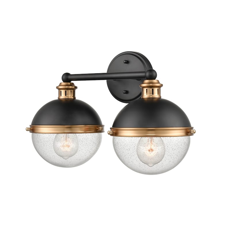 Millennium Lighting Ellmira 2 Light Vanity Fixture in Matte Black / Aged Bronze
