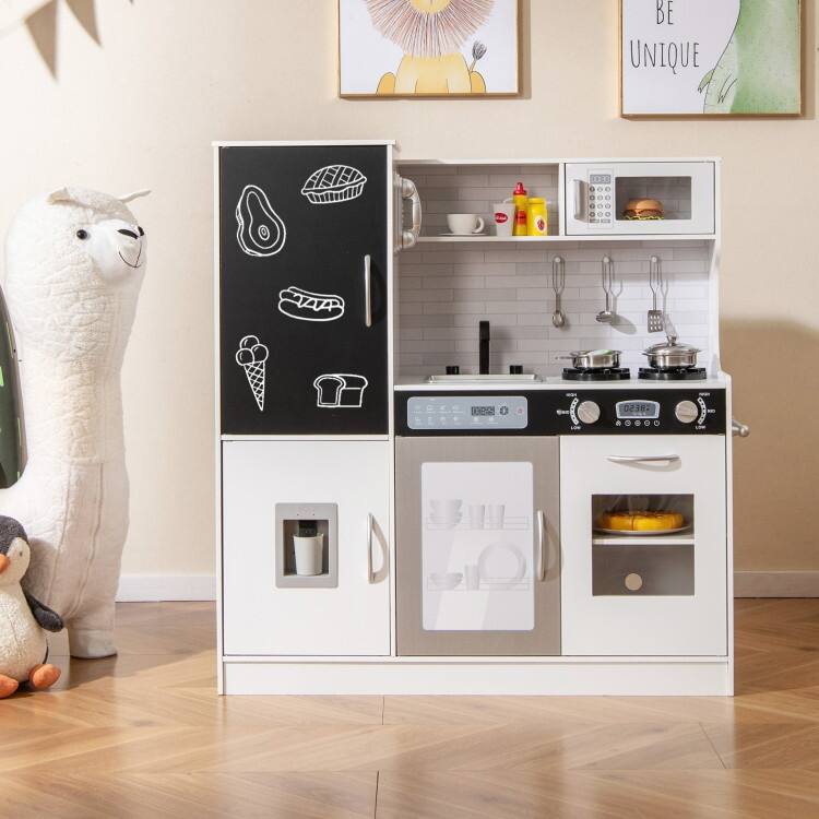 Pretend Play Kitchen with Utensils for Kids Aged 3+ - 36" x 12" x 39"