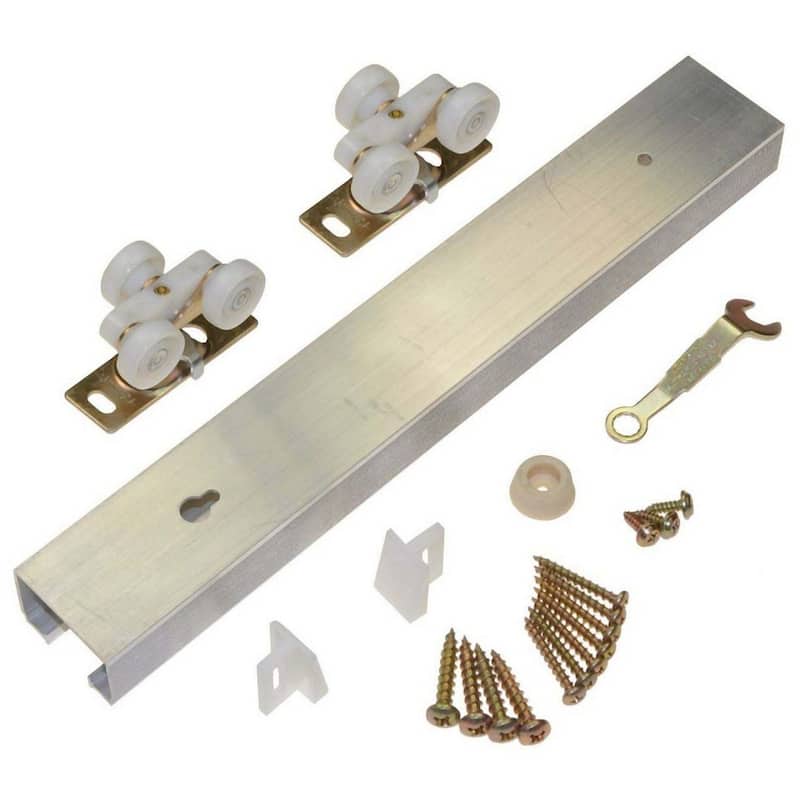 Johnson Hardware 100 Series 60" Aluminum Track with Hardware for - Mill Aluminum