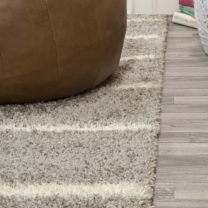 JONATHAN Y Cristo Berber Stripe Shag Area Rug