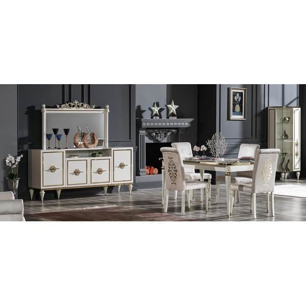Shop Modern Dining Room Wood Buffet Mirror Set Assembled Without