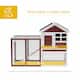 PawHut 48" Wooden Rabbit Hutch Bunny Cage with Waterproof Asphalt Roof, Fun Outdoor Run, Removable Tray and Ramp