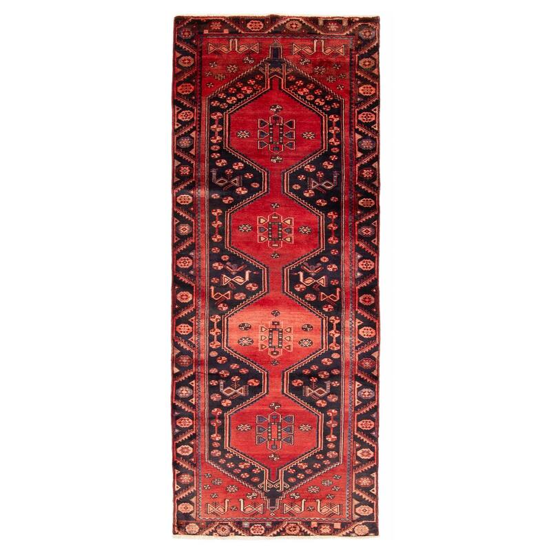 ECARPETGALLERY Hand-knotted Anadol Red Wool Rug - 3'6 x 9'2 - Red - 3'6 x 9'2
