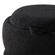 preview thumbnail 24 of 26, Adeco 16" Round Upholstered Storage Ottoman with Wood Lid