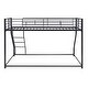 preview thumbnail 12 of 11, Elegant and Playful Style, Sturdy Metal Frame Bunk Bed with Ample Space, Sloping stairs, Black