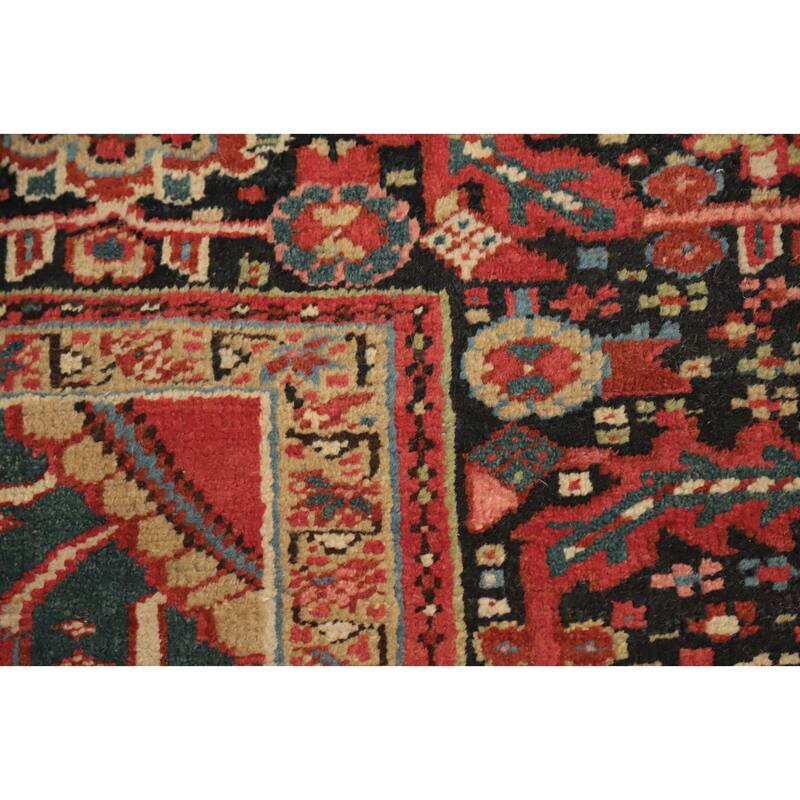 Hand Knotted Oriental 100% Wool Carpet Traditional Medallion Oranges & Rust Heriz (serapi) Area Rug - 12' 11'' X 8' 11''