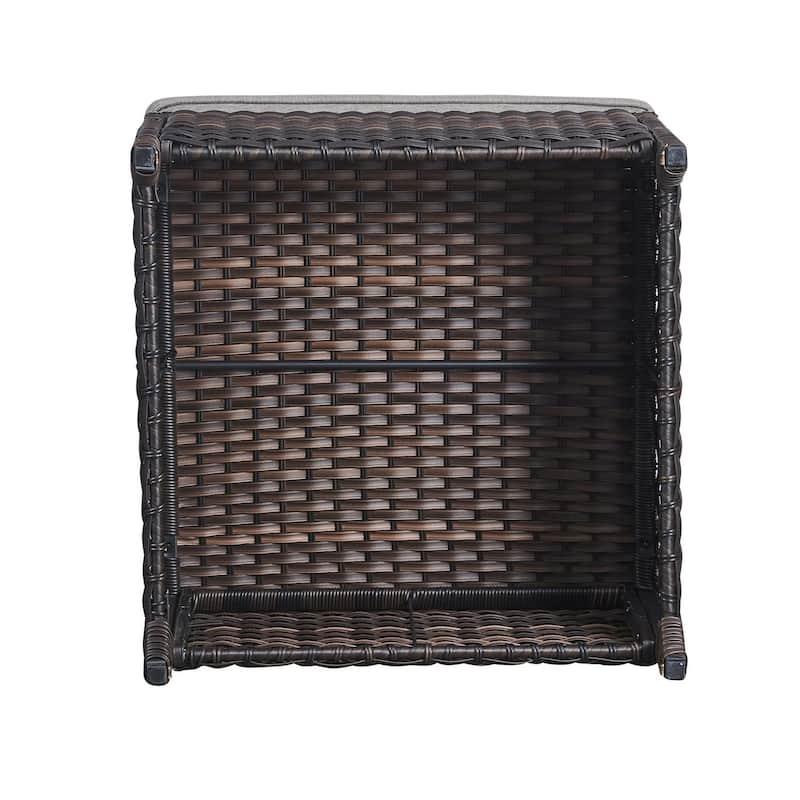 Gymojoy 2 Piece Outdoor Ottoman Wicker Patio Ottomans