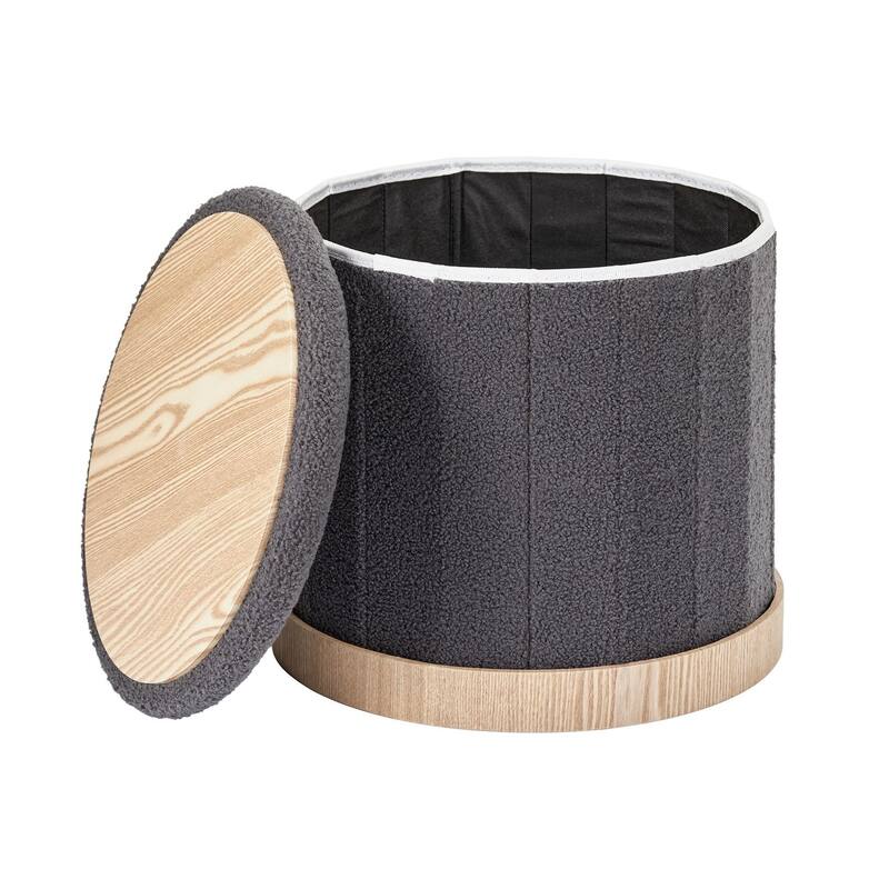 Aria Home Teddy Fabric Ottoman Coffee Table with Hidden Storage