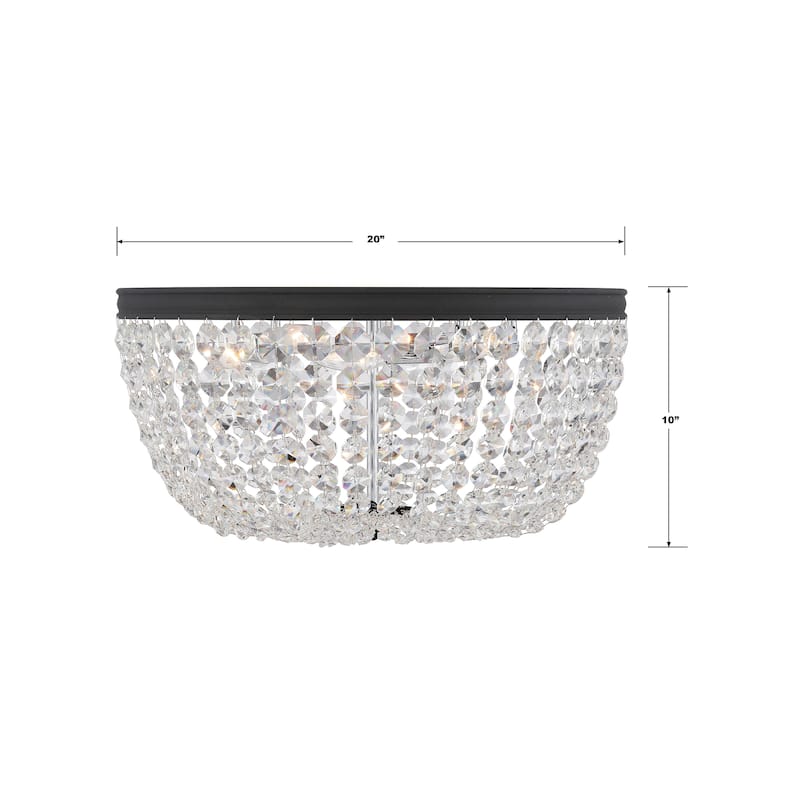 Nola 5 Light Black Forged Ceiling Mount - 20"W x 10"H