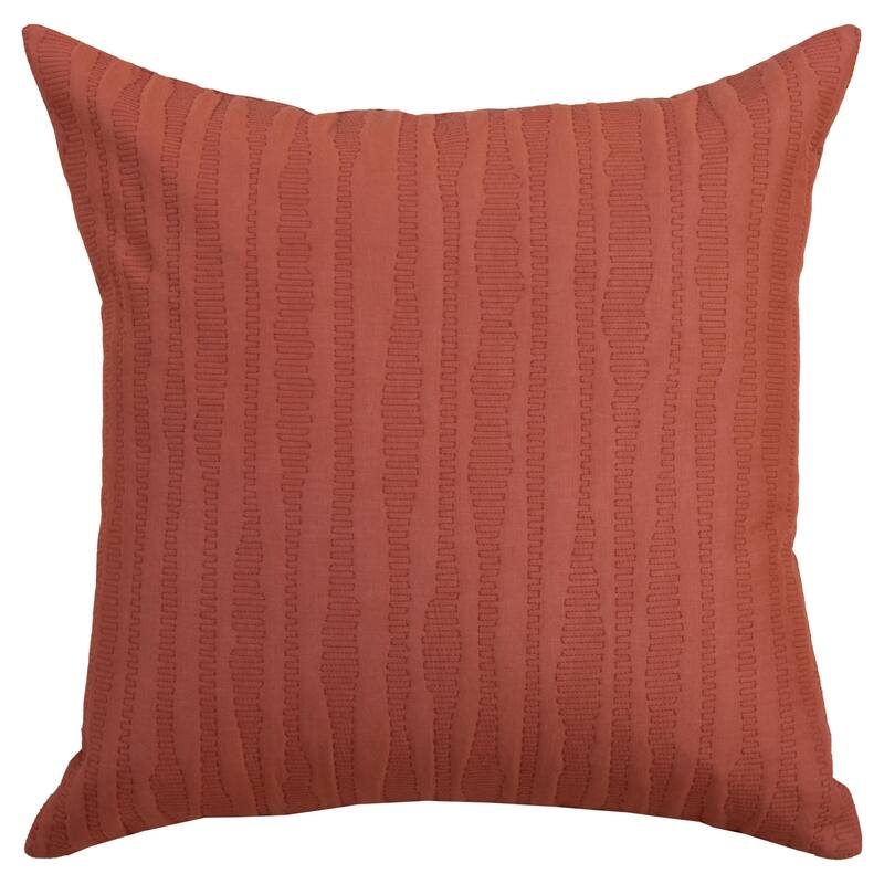 Rizzy Home Delicate Stripe Textured Throw Pillow - Down - Rust