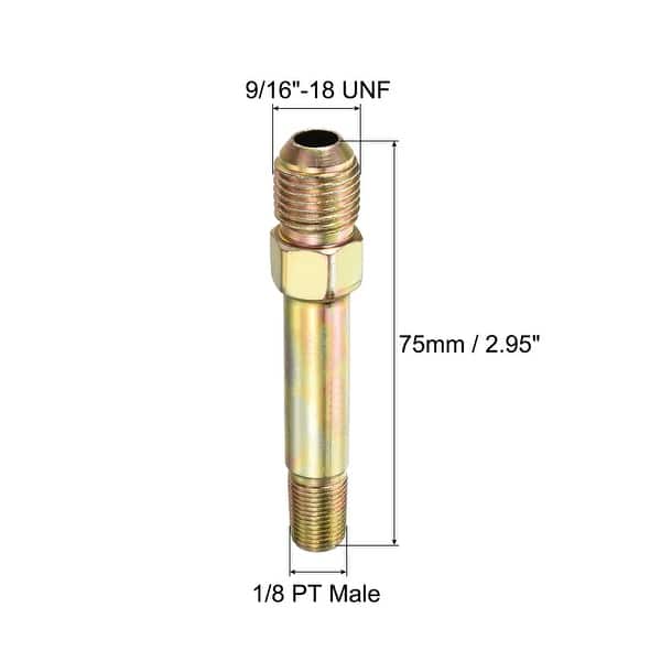 Extension Pipe Fitting 9/16"-18 UNF Male to 1/8 PT Hex Connector - Bed ...