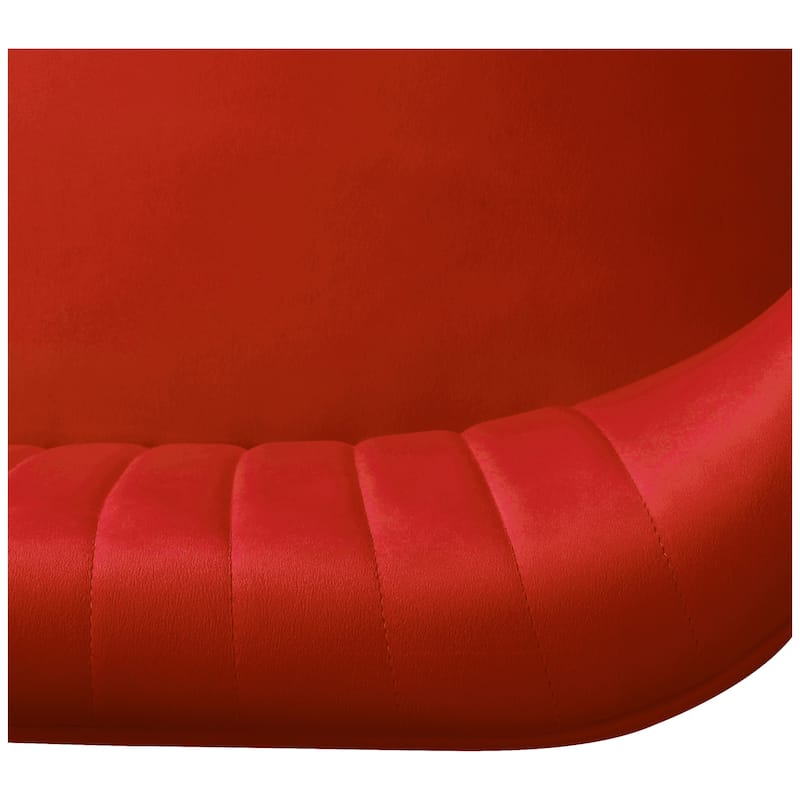 Farrah Upholstered Velvet Polyester 46" Wide Loveseat - Armless/ Scalloped Back
