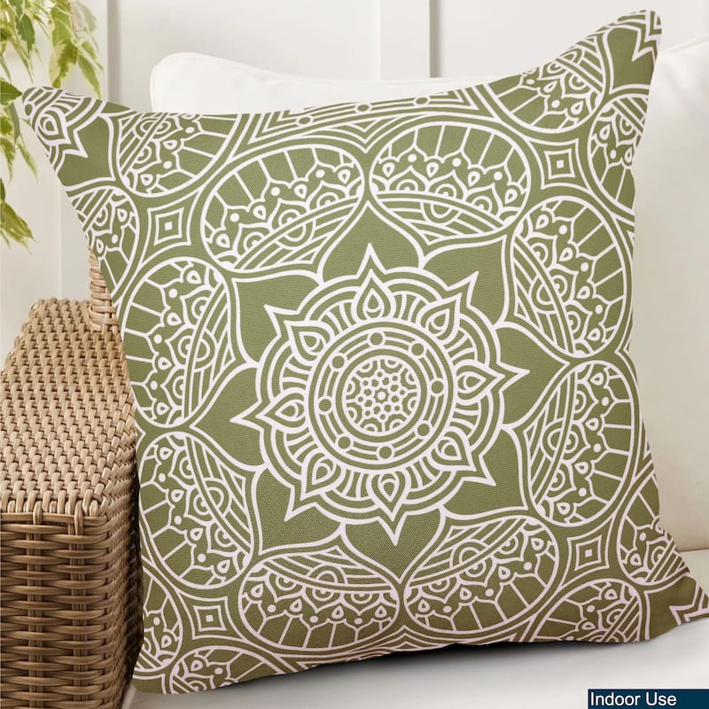 Decorative Indoor/Outdoor Reversible Throw Pillows with Insert (Set of 2)