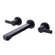 preview thumbnail 2 of 4, Matte Black 2 Handle 3 Hole Widespread Waterfall Bathroom Faucet