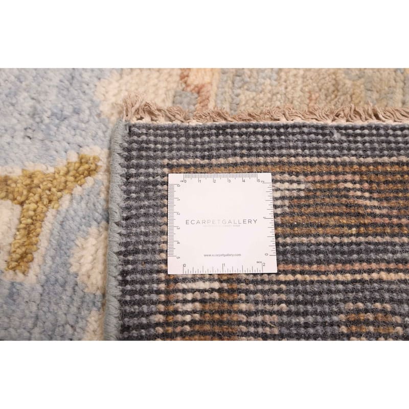 ECARPETGALLERY Hand-knotted Modern Oushak Light Denim Blue Wool Rug - 8'0 x 10'1