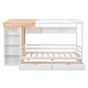 preview thumbnail 18 of 25, Wooden Twin Size Semi-enclosed House Daybed Frame with Built-in wardrobe(with Curtain), Side Compartments, Drawers and Shelves