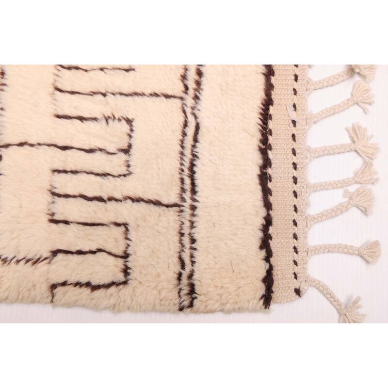 ECARPETGALLERY Hand-knotted Pak Finest Marrakesh Cream Wool Rug - 2'8 x 13'0