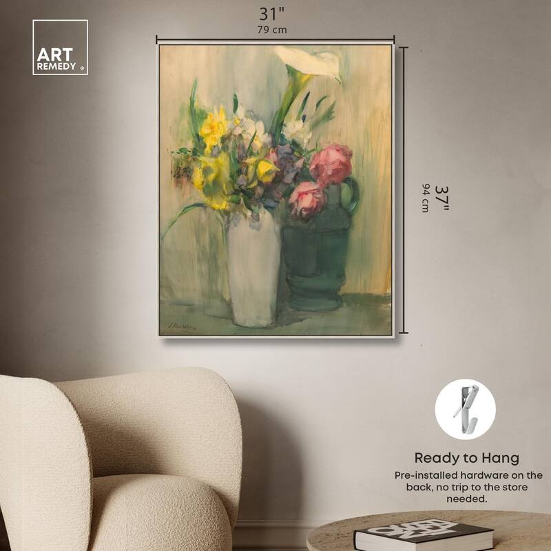 Flowers by Julian Alden Weir Canvas by Art Remedy