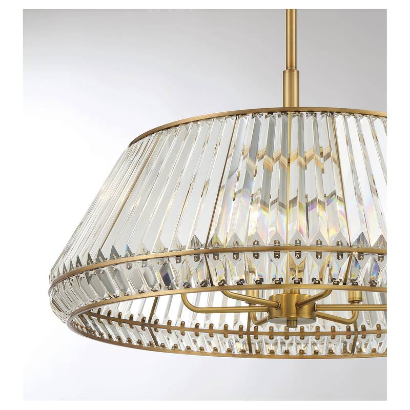 Savoy House 7-1610-6 Pyramid 6 Light 29" Wide Crystal Drum Chandelier