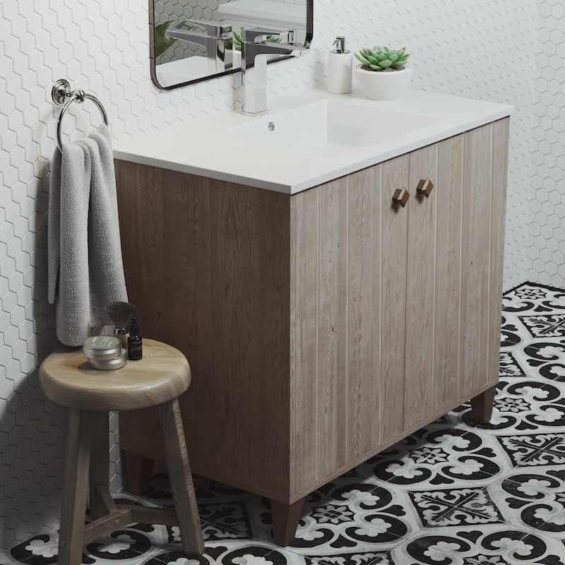 Pur 16.5" Square Wall-Mount Bathroom Sink - Brown