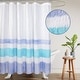 preview thumbnail 2 of 16, Crinkle Stripe Textured Shower Curtain 72"Wx72"L - Blue