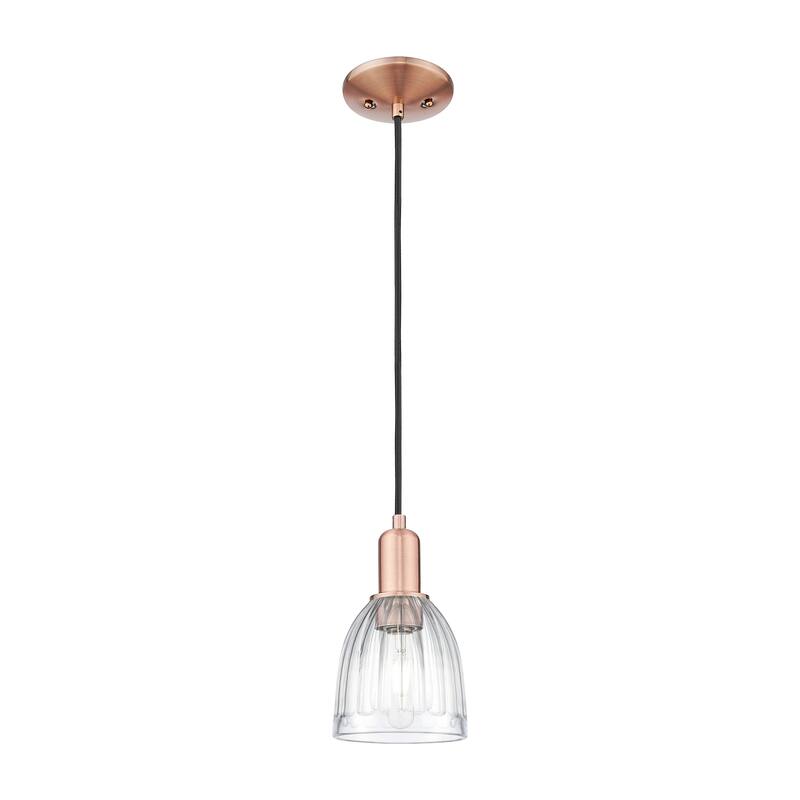 Innovations Lighting Endless Possibilities Arcadia - Brookfield - 1 Light 6" Cord Hung Mini Pendant - Clear/Antique Copper