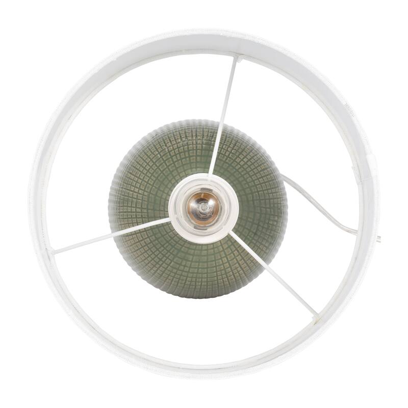 Sagebrook Home Textured Modern 19"H Ceramic Cylinder Mesh Table Lamp, Set Of 2 - 11" x 11" x 19"