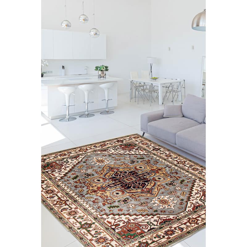 ECARPETGALLERY Hand-knotted Serapi Heritage Grey Wool Rug - 8'11 x 11'10