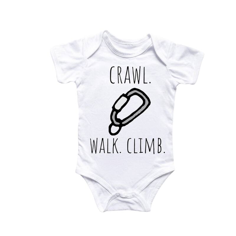 Rock Climbing Bouldering - Baby Boy Girl Clothes Infant Bodysuit Funny Cute Newborn 4 - White - Newborn