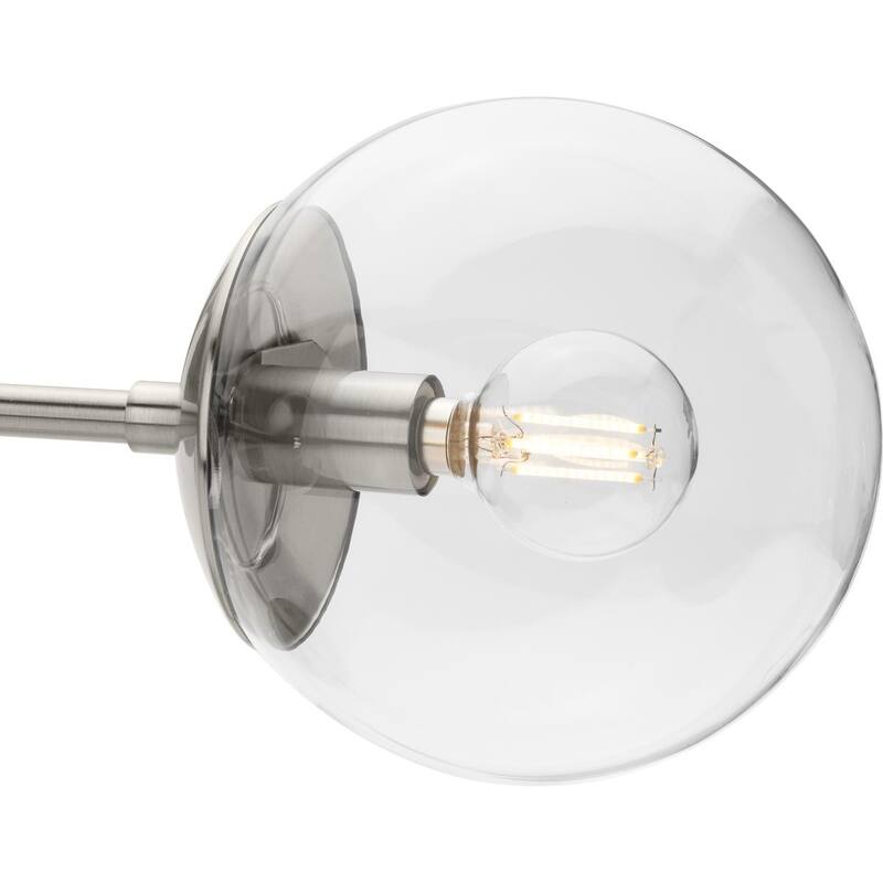 Atwell Collection Three-Light Brushed Nickel Mid-Century Modern Semi-Flush Mount - 22 in x 22 in x 10.62 in