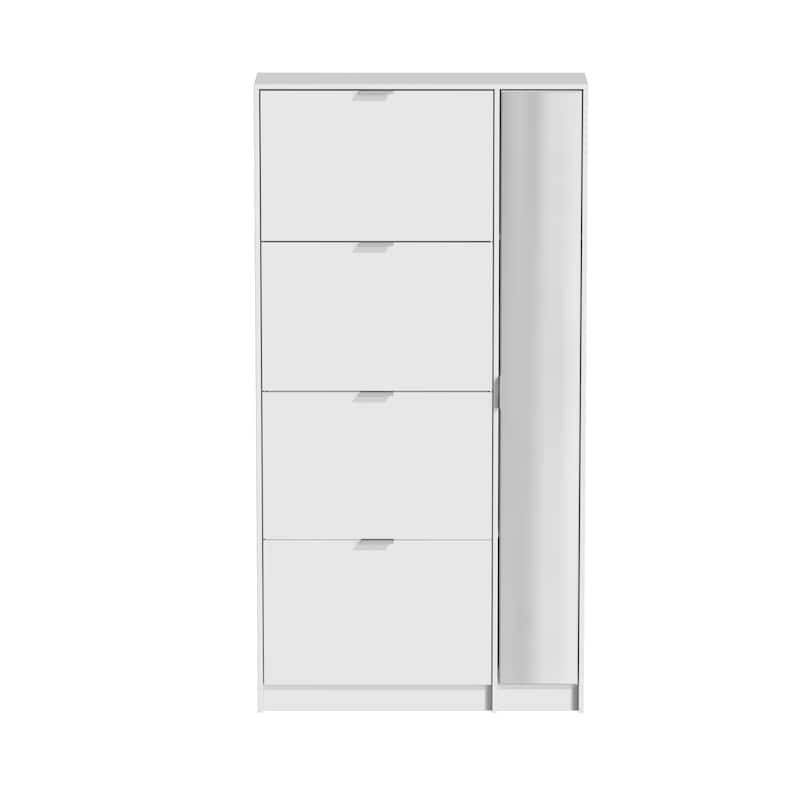 Shoe Cabinet Vertical Shoe Rack with Attached Mirror Compact Design - 31.5"X61.2"